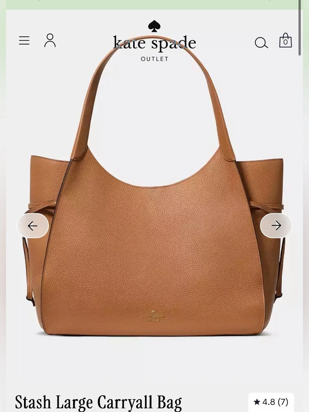 Kate Spade Stash Large Carryall Bag in Cognac
